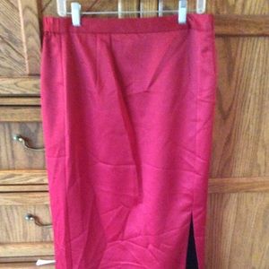 Satin long skirt dress skirt with slit